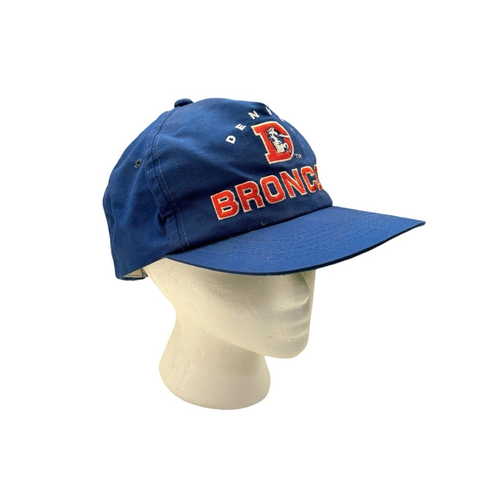 Vintage Denver Broncos NFL Blue Orange Embroidered SnapBack Hat One Size 90s Y2K